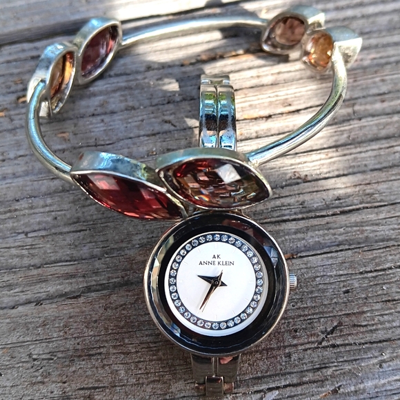Anne Klein Accessories - Anne Klein Watch and Bangle Bundle Silver Tone